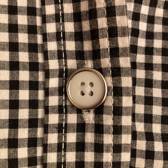 Karen Scott Black and White Checkered Long Sleeve Button Down - Picture 2 of 5